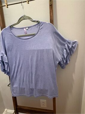 Alya Lavender Ruffle Sleeve Short Sleeve Tee